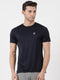Men Navy Round Neck Regular Fit T-Shirt