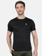 Men Black Round Neck Regular Fit T-Shirt