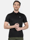 Men Black Collar Regular Fit T-Shirt