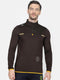 Men Brown Collar Regular Fit Sweatshirt