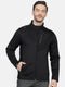 Men Black Collar Regular Fit Sweatshirt