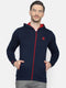 Men Navy Hooded Regular Fit Sweatshirt