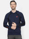 Men Blue Hooded Regular Fit Sweatshirt