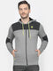 Men Grey Hooded Regular Fit Sweatshirt