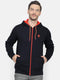 Men Navy Hooded Regular Fit Sweatshirt