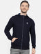 Men Navy Hooded Regular Fit Sweatshirt