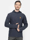Men Grey Hooded Regular Fit Sweatshirt