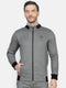 Men Grey Collar Regular Fit Tracksuit