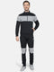 Men Black Collar Regular Fit Tracksuit