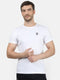 Men White Round Neck Regular Fit T-Shirt