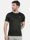 Men Forest Green Round Neck Regular Fit T-Shirt