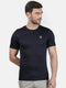Men Navy Round Neck Regular Fit T-Shirt