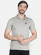 Men Grey Collar Regular Fit T-Shirt