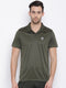 Men Forest Green Collar Regular Fit T-Shirt