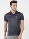 Men Grey Collar Regular Fit T-Shirt