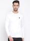Men White Round Neck Regular Fit T-Shirt
