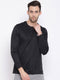 Men Black Round Neck Regular Fit T-Shirt