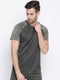 Men Olive Round Neck Regular Fit T-Shirt