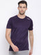 Men Purple Round Neck Regular Fit T-Shirt