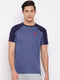 Men Navy Round Neck Regular Fit T-Shirt