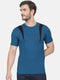 Men Blue Round Neck Smart Fit T-Shirt