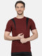 Men Mahroon Round Neck Smart Fit T-Shirt