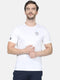 Men White Round Neck Regular Fit T-Shirt