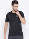 Men Black Round Neck Regular Fit T-Shirt