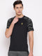 Men Black Round Neck Regular Fit T-Shirt