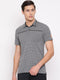 Men Grey Collar Regular Fit T-Shirt