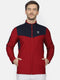 Men Red Collar Regular Fit Sweatshirt