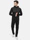 Men Black Hooded Regular Fit Sweatshirt