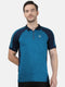 Men Teal Collar Regular T-Shirt