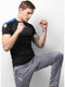 Men Black Blue Round Neck Smart Fit T-Shirt