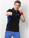 Men Black Blue Collar Smart Fit T-Shirt