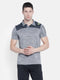 Men Grey Collar Regular Fit T-shirt