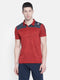 Men Red Collar Regular Fit T-shirt