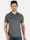Men Grey Regular Fit Full Sleeve Collar Neck T-Shirt