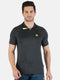 Men Grey Regular Fit Full Sleeve Collar Neck T-Shirt