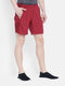 Men Mahroon Regular Fit Shorts