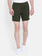 Men Olive Regular Fit Shorts