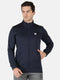 Men Navy Regular Fit Full Sleeve Collar Neck Sweatshirt