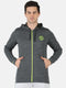 Men Grey Regular Fit Full Sleeve Hooded Sweatshirt