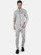 Men Grey Regular Fit Full Sleeve Collar Neck Tracksuit
