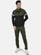 Men Olive Regular Fit Full Sleeve Collar Neck Tracksuit