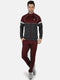 Men Maroon Regular Fit Full Sleeve Collar Neck Tracksuit