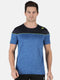 Men Blue Round Neck Regular Fit Half Sleeve T-shirt