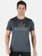 Men Grey Round Neck Regular Fit Half Sleeve T-shirt