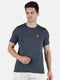 Men Grey Round Neck Regular Fit Half Sleeve T-Shirt