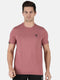 Men Red Round Neck Regular Fit Half Sleeve T-shirt